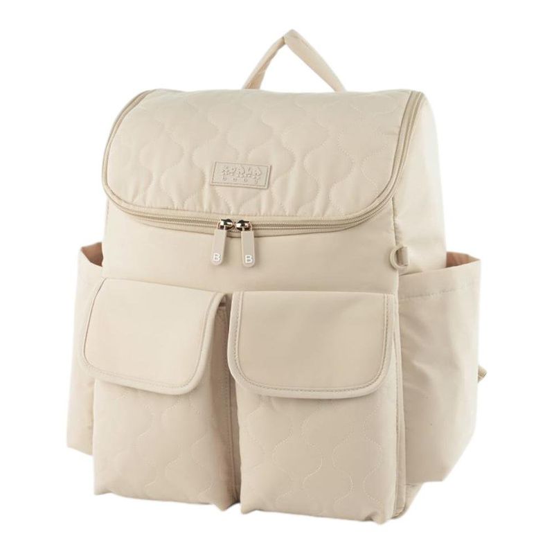 Pañalera Tipo Mochila con Múltiples Compartimentos Color Beige