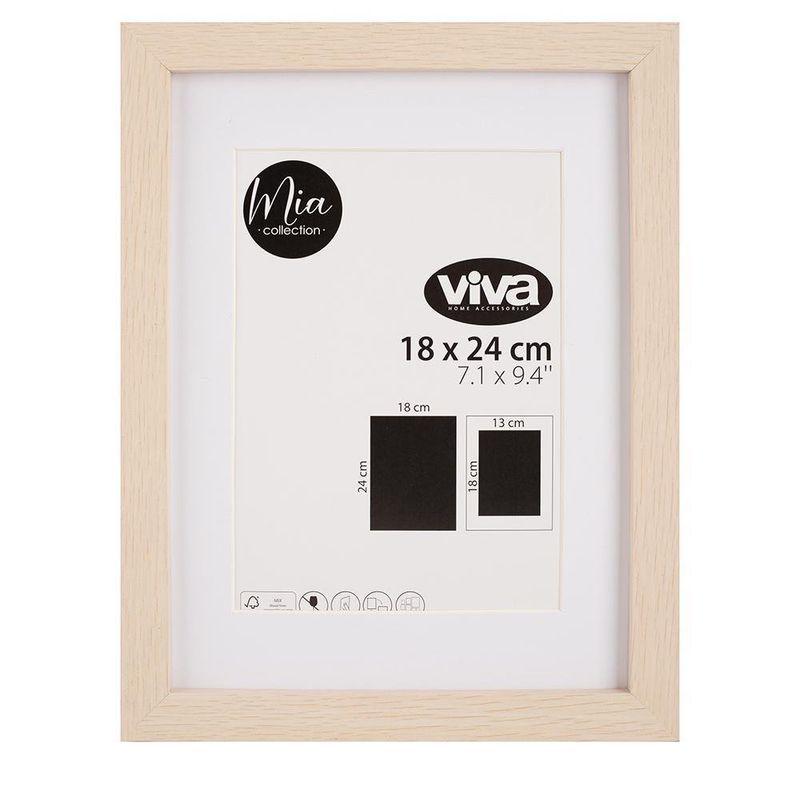 Marco Para Foto Madera Clara 18 X 24 Cm - Viva