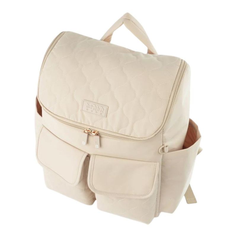 Pañalera Tipo Mochila con Múltiples Compartimentos Color Beige