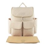 Pañalera Tipo Mochila con Múltiples Compartimentos Color Beige