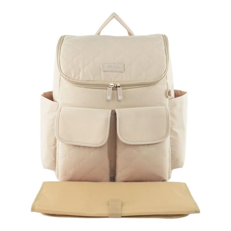 Pañalera Tipo Mochila con Múltiples Compartimentos Color Beige