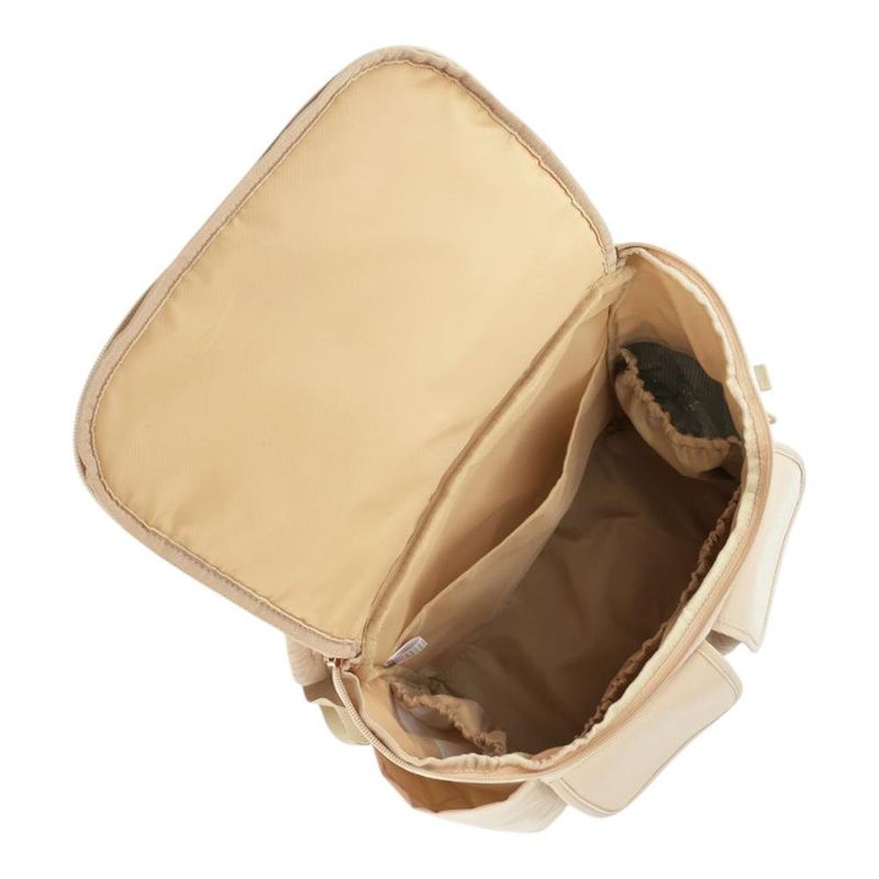Pañalera Tipo Mochila con Múltiples Compartimentos Color Beige
