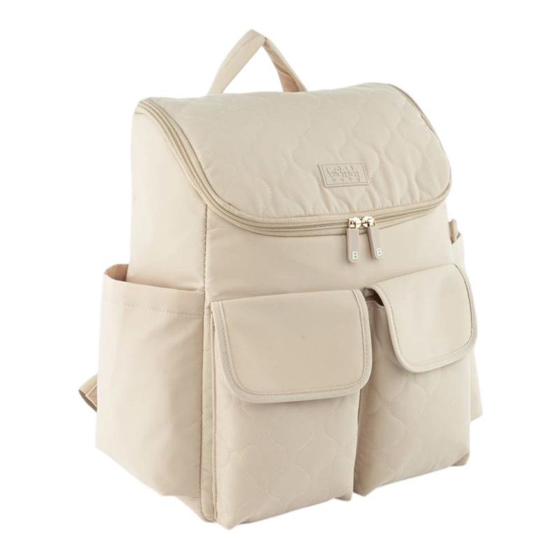 Pañalera Tipo Mochila con Múltiples Compartimentos Color Beige