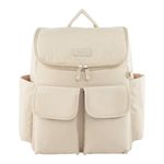 Pañalera Tipo Mochila con Múltiples Compartimentos Color Beige