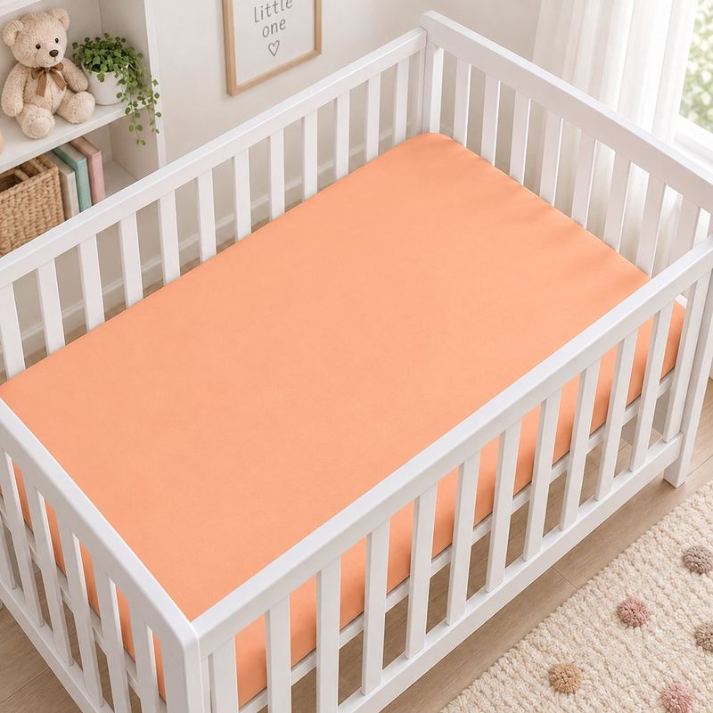 Set de 2 Sábanas Ajustables para Cuna Peach 140 x 70 cm