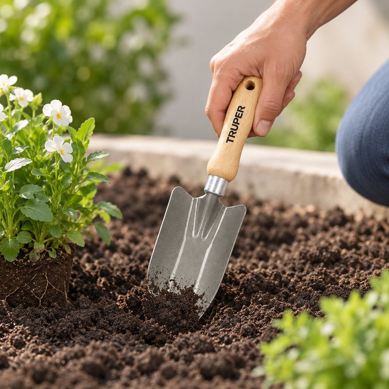 Cuchara Jardinera con Mango de Madera 6 Plg