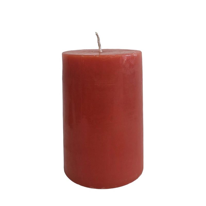 Vela Cilíndrica J4 Decorativa Color Anaranjado Otoño