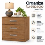 Gavetero Clara de MDF con 3 Gavetas y Jaladeras Metálicas 71 x 45 x 77 Cm Color Café