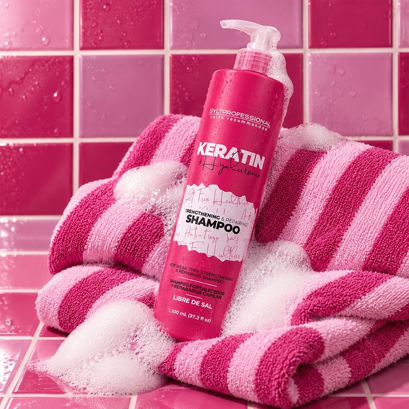 Shampoo Keratin + Hyaluronic Fortalecedor y Reparador 1100 mL