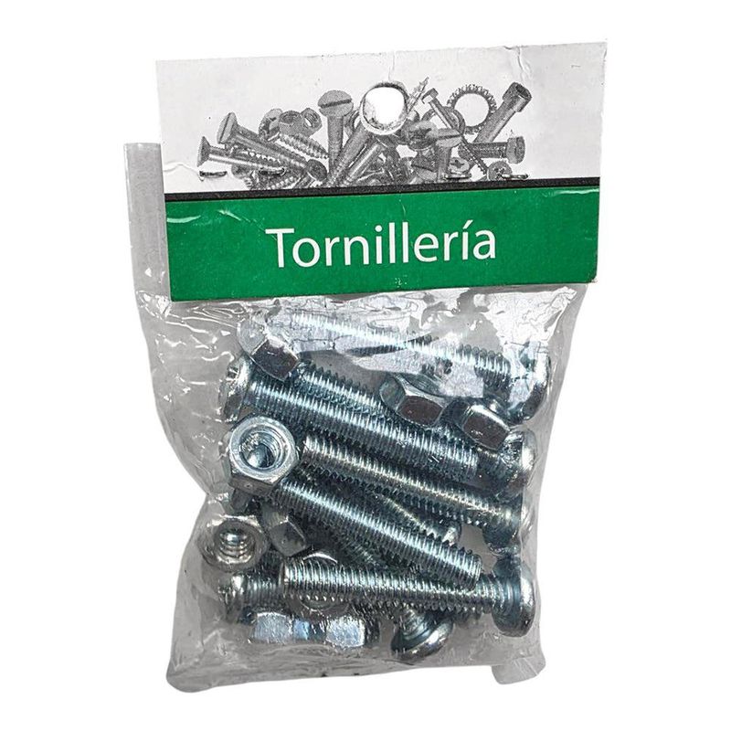 Tornillo Estufa Galvanizado de 1/4 x 1-1/2 Plg con Tuerca 10 Unidades
