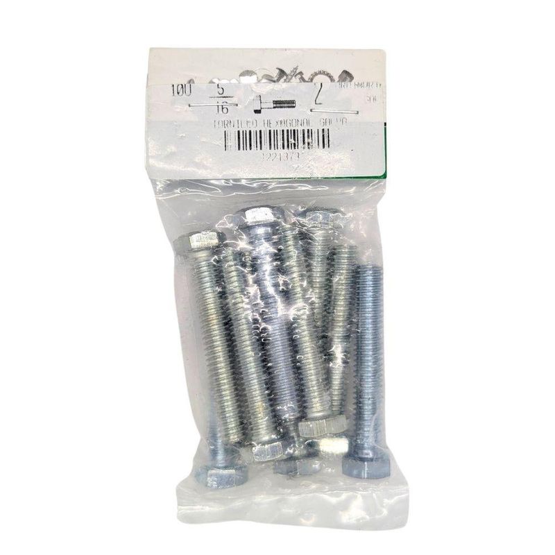 Tornillo Hexagonal Galvanizado de 5/16 x 2 Plg en Bolsa de 10 Unidades
