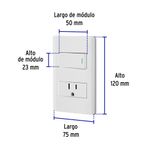 Interruptor Triple con Tomacorriente Integrado en Color Blanco