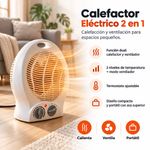 Calefactor y Ventilador 2 en 1 con 2 Temperaturas Color Blanco