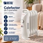 Calefactor de 5 Paneles Blanco de 450 W