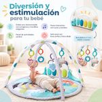 Gimnasio Interactivo Redondo Diseño de la Selva con Piano Color Celeste y Turquesa