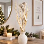 Ramo Decorativo Navideño Escarchado Colores Surtidos 1 Unidad