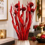 Ramo Decorativo Navideño Escarchado Colores Surtidos 1 Unidad