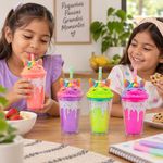 Vaso con Tapa y Pajilla de 15.5 Oz con Diseño de Unicornio - Colores Surtidos