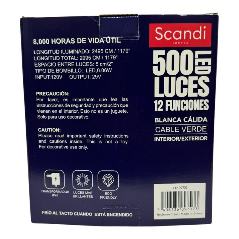 Serie LED Blanca Cálida de 500 Luces