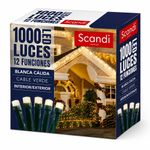 Serie LED Blanca Cálida 1000 Luces y 12 Funciones