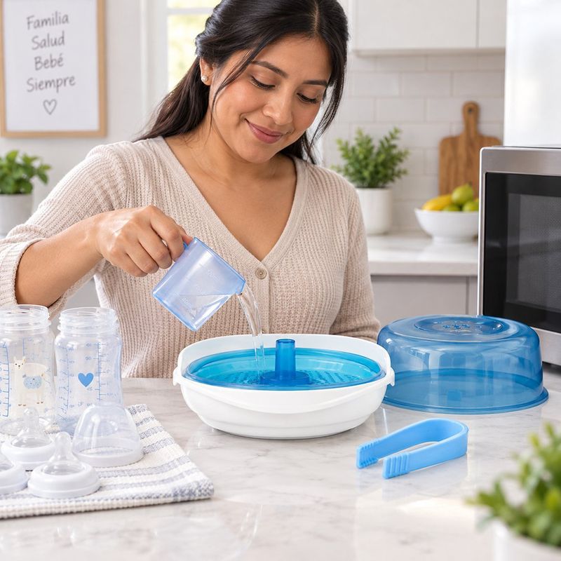Esterilizador de Biberones para Microondas con Accesorios