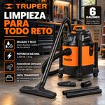 Aspiradora para Seco y Mojado de 6 Gal 3 HP con Manguera y Accesorios