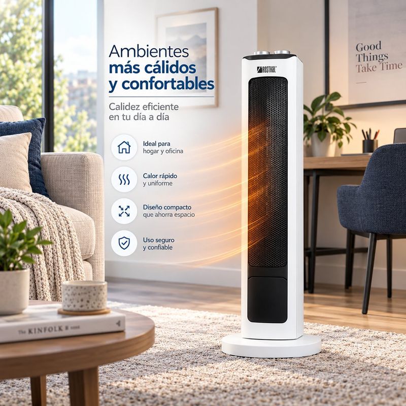 Calefactor de Torre con 2 Temperaturas 60 cm
