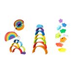 Torres Apilables de Estrellas y Arcoíris de 15 Pzas Multicolor para Bebés