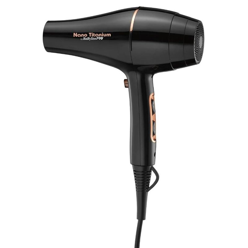 Secador Profesional Nano Titanium de 2000 W con Difusor Color Negro y Rose Gold