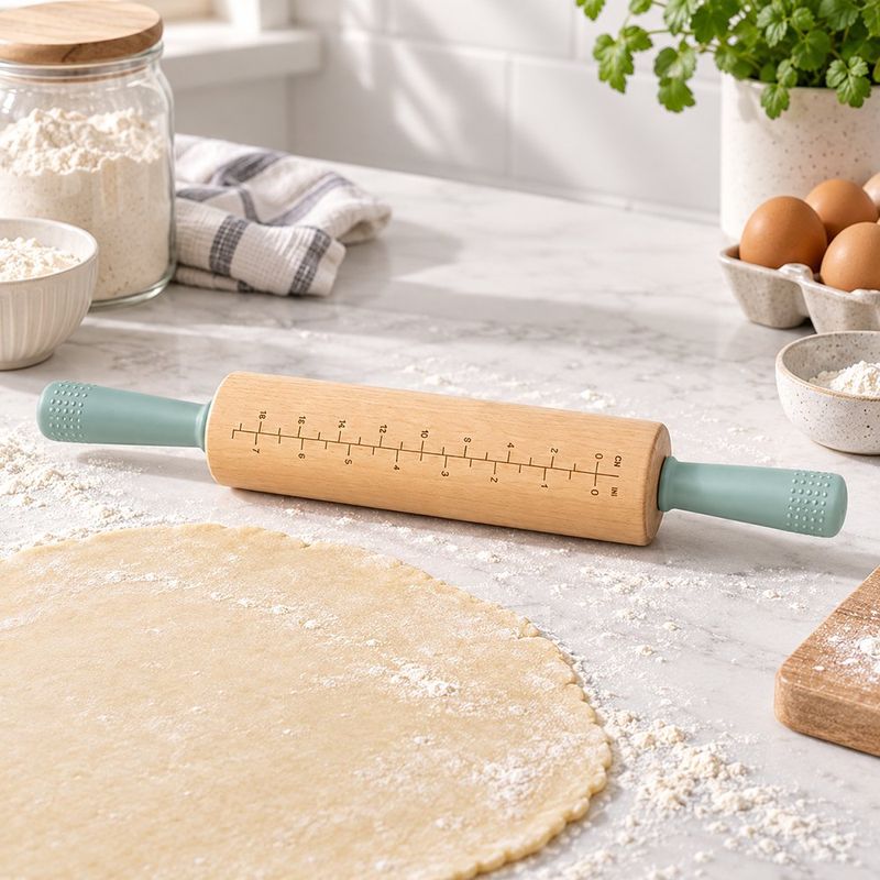 Bolillo de Madera con Guías de Medición