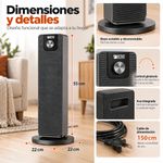 Calefactor de Torre con Oscilación de 800 W/1500 W Color Negro