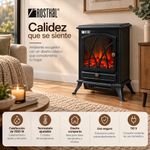 Calefactor Eléctrica Pequeño con Diseño de Chimenea Color Negro
