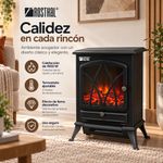 Calefactor Eléctrica Pequeño con Diseño de Chimenea Color Negro