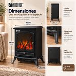 Calefactor Eléctrica Pequeño con Diseño de Chimenea Color Negro