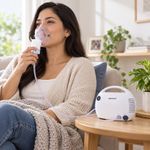 Nebulizador de Compresor para Terapia Respiratoria de Bajo Ruido con Mascarillas Blanco