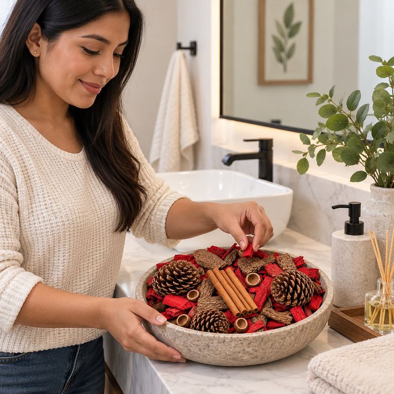 Popurrí Navideño Aroma Cereza Rojo y Natural 210 g