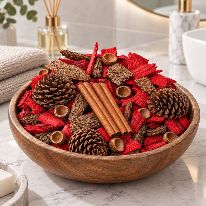 Popurrí Navideño Aroma Cereza Rojo y Natural 210 g