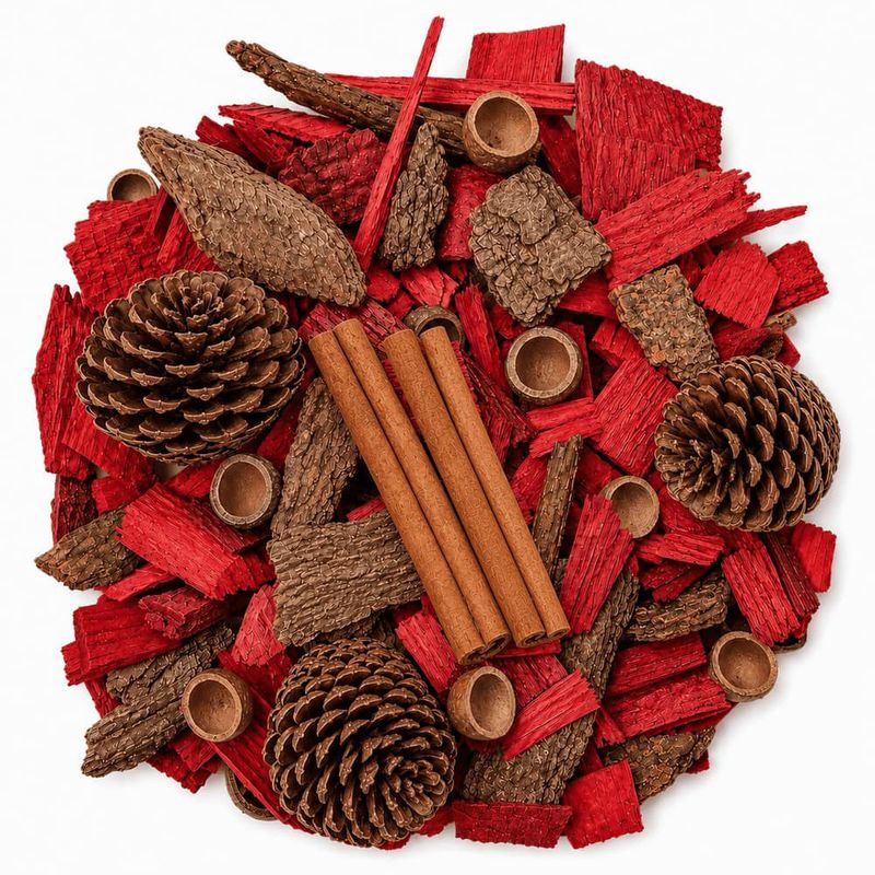 Popurrí Navideño Aroma Cereza Rojo y Natural 210 g