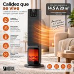 Calefactor de Torre con Efecto Fogata