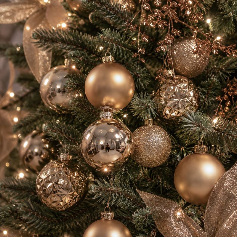 Set de 35 Esferas Navideñas de Poliestireno de 6 Cm Color Cobre