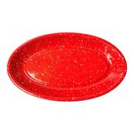 Plato para Servir Ovalado Rojo con Acabado Moteado 29 x 18 cm