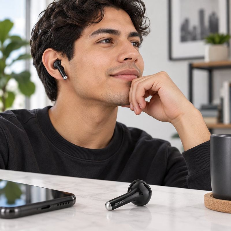 Audífonos Inalámbricos Elio TWS Bluetooth In-Ear con Ultra Bass Color Negro