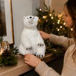Oso Decorativo Navideño Sentado de 23 x 22 x 31 cm Color Blanco