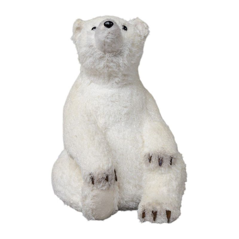 Oso Decorativo Navideño Sentado de 23 x 22 x 31 cm Color Blanco