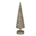 Pino de Vidrio con Luz LED de 37 cm para Decoración Navideña Plata