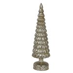 Pino de Vidrio con Luz LED de 37 cm para Decoración Navideña Plata