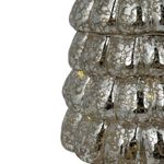 Pino de Vidrio con Luz LED de 37 cm para Decoración Navideña Plata