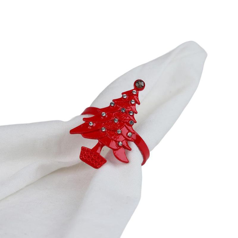 Set de 2 Anillos para Servilleta de Metal con Diseño de Árbol Dorados
