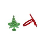 Set de 2 Anillos para Servilleta de Metal con Diseño de Árbol Dorados