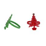Set de 2 Anillos para Servilleta de Metal con Diseño de Árbol Dorados